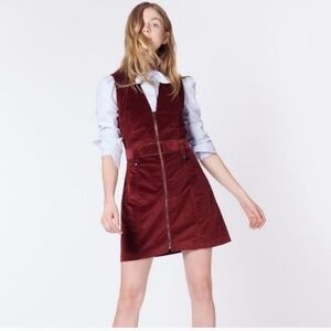 Veronica Beard Bordeaux Burgundy Orial Corduroy Mini Dress Size 00